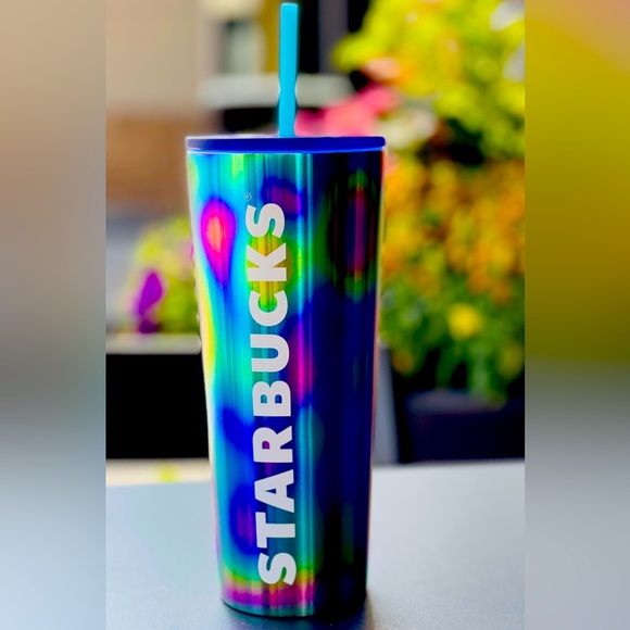 Starbucks Oil Slick Stainless Steel Tumbler Rainbow Cold Cup 24oz Venti New 2023 - Picture 1 of 8